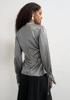 TOPSHOP Denka Shoulder Pad Funnel Top, Grey
