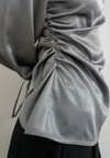 TOPSHOP Denka Shoulder Pad Funnel Top, Grey