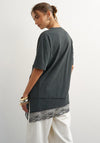 TOPSHOP Brit Floral Print Oversized T-Shirt, Washed Grey