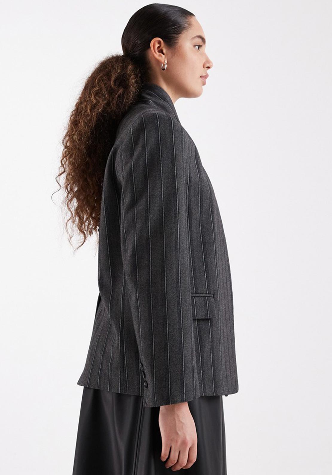 TSALAZ PINSTRIPE HIGHNECK BLAZER