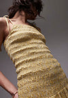 TOPSHOP Cami Shirred Check Midi Dress, Yellow