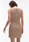 TOPSHOP Tan Stripe Tailored Denim Dress, Tan