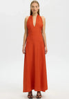 Selected Femme Halterneck Maxi Dress, Burnt Orange