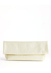 TOPSHOP George Ribbed Textured Flap Over Clutch Bag, Gold