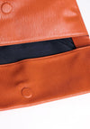 TOPSHOP George Ribbed Textured Flap Over Clutch Bag, Orange