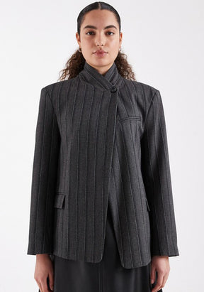 TSALAZ PINSTRIPE HIGHNECK BLAZER