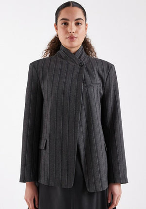 TSALAZ PINSTRIPE HIGHNECK BLAZER