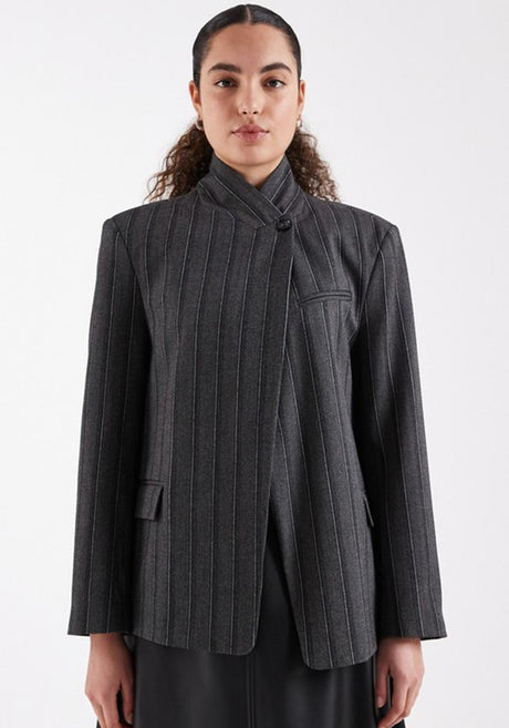 TSALAZ PINSTRIPE HIGHNECK BLAZER