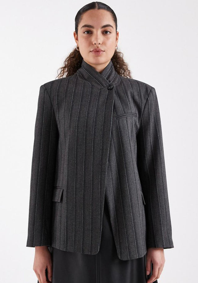 TSALAZ PINSTRIPE HIGHNECK BLAZER