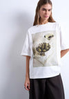 Topshop Lotta Martini Print Oversized T-Shirt, Ivory