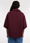 TOPSHOP Lora Short Sleeve Polo Sweat Top, Burgundy