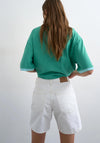 TOPSHOP Vigga Relaxed Denim Shorts, White