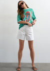 TOPSHOP Vigga Relaxed Denim Shorts, White