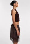 TOPSHOP Lani Low Rise Mini Skirt, Chocolate Brown
