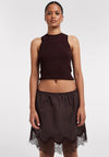 TOPSHOP Lani Low Rise Mini Skirt, Chocolate Brown