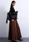 Topshop Lilou Pinstripe Full Maxi Skirt, Brown