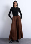 Topshop Lilou Pinstripe Full Maxi Skirt, Brown