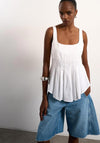 TOPSHOP Mariam Sleeveless A-Line Top, White