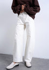 TOPSHOP Alma High Rise Barrel Leg Jeans, Cream