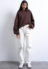 TOPSHOP Alma High Rise Barrel Leg Jeans, Cream