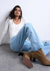 TOPSHOP Marie Flared High Waist Jeans, Light Blue