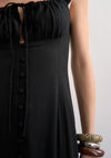 TOPSHOP Lilli Woven Detail With Slit Maxi Dress, Black