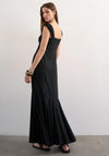 TOPSHOP Lilli Woven Detail With Slit Maxi Dress, Black