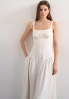 TOPSHOP Viola Square Neck Maxi Dress, Cream