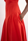 TOPSHOP Viola Square Neck Maxi Dress, Orange