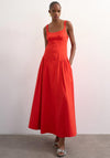 TOPSHOP Viola Square Neck Maxi Dress, Orange