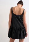 TOPSHOP Asta Cotton Mini Dress, Black