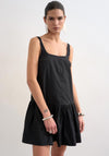 TOPSHOP Asta Cotton Mini Dress, Black