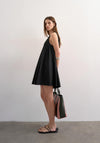 TOPSHOP Lea Pleated Mini Dress, Black