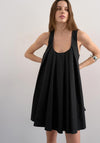 TOPSHOP Lea Pleated Mini Dress, Black
