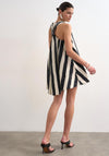 TOPSHOP Nora Sleeveless Halterneck Mini Dress, Black and Cream