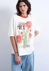 TOPSHOP Emily Graphic Print Oversized T-Shirt, Cream