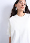 TOPSHOP Victoria Oversized Basic T-Shirt, Cream