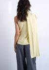 TOPSHOP Evine Satin Drape High Neck Top, Yellow