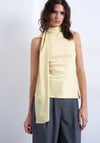 TOPSHOP Evine Satin Drape High Neck Top, Yellow
