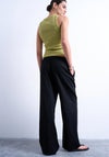 TOPSHOP Lakia Straight Leg Woven Trousers, Black