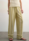 TOPSHOP Polly Striped Straight Leg Trousers, Green