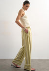 TOPSHOP Polly Striped Straight Leg Trousers, Green