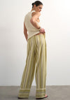 TOPSHOP Polly Striped Straight Leg Trousers, Green