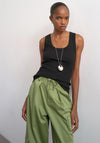 TOPSHOP Sleeveless Basic Deep U-Neck Vest Top, Black