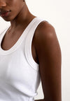 TOPSHOP Sleeveless Basic Deep U-Neck Vest Top, White