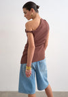 TOPSHOP Talula Asymmetrical Top, Brown