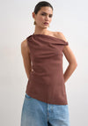 TOPSHOP Talula Asymmetrical Top, Brown