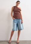TOPSHOP Talula Asymmetrical Top, Brown