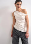TOPSHOP Talula Asymmetrical Top, Off-White