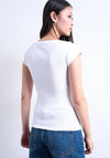 TOPSHOP Mette Ribbed Square Neck Top, White